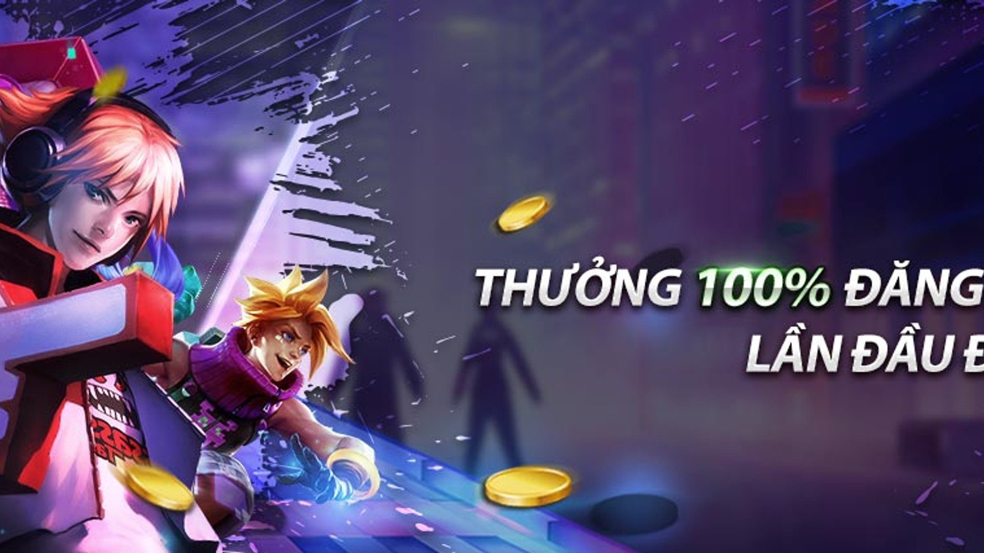 Giao diện chào mừng 77bet với các biểu tượng đăng ký và đăng nhập